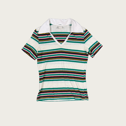 (M) 80s/90s Striped Collared Tee