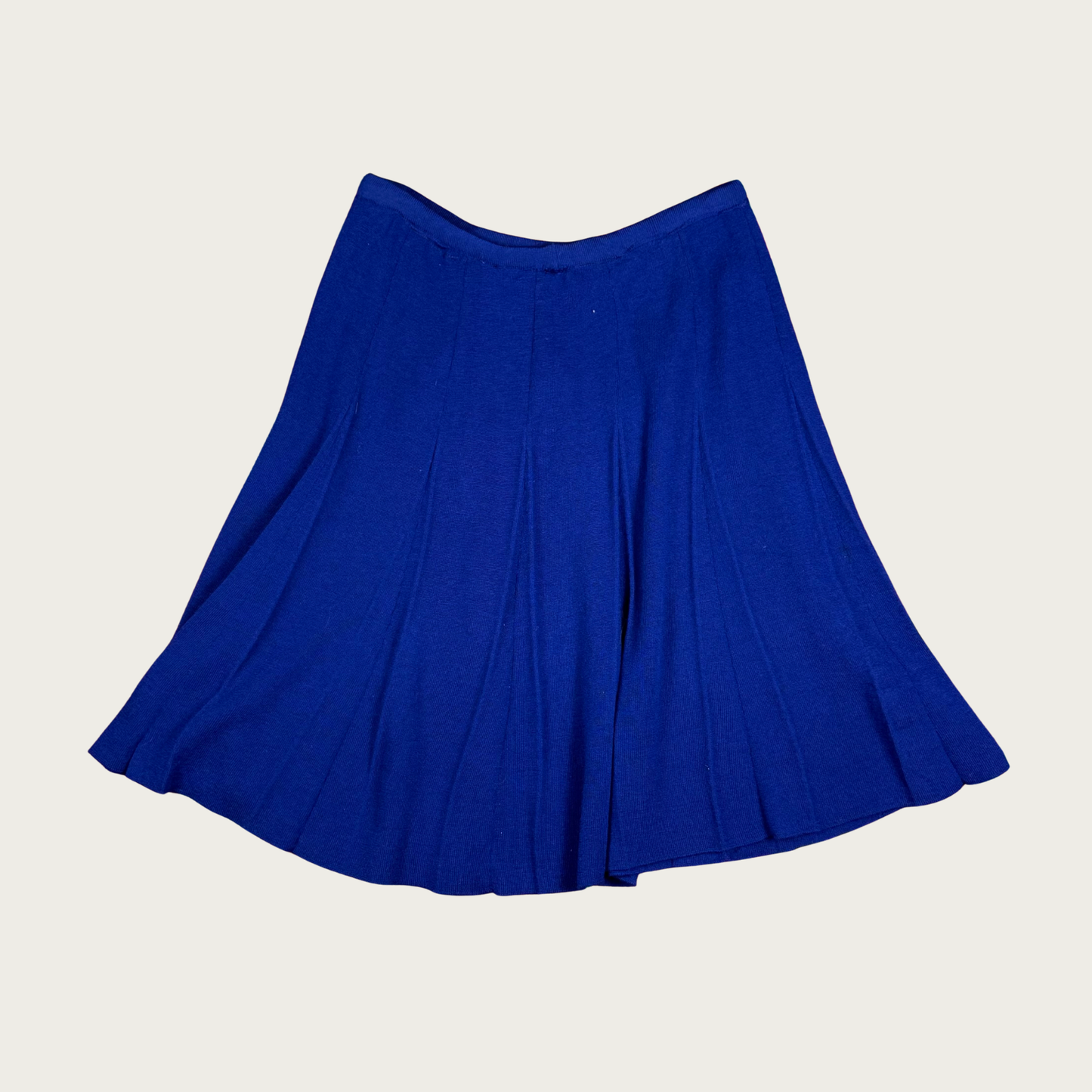 (M/L) 60s/70s Blue Wool Italian Knit Midi Skirt