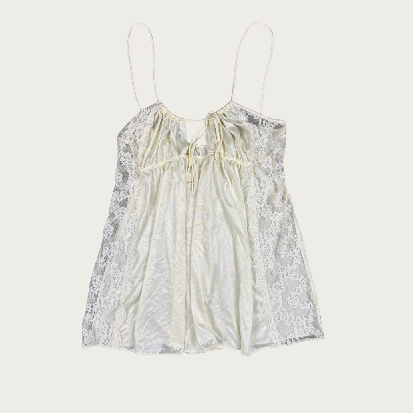 (M) Cream Lace Vintage Slip Top