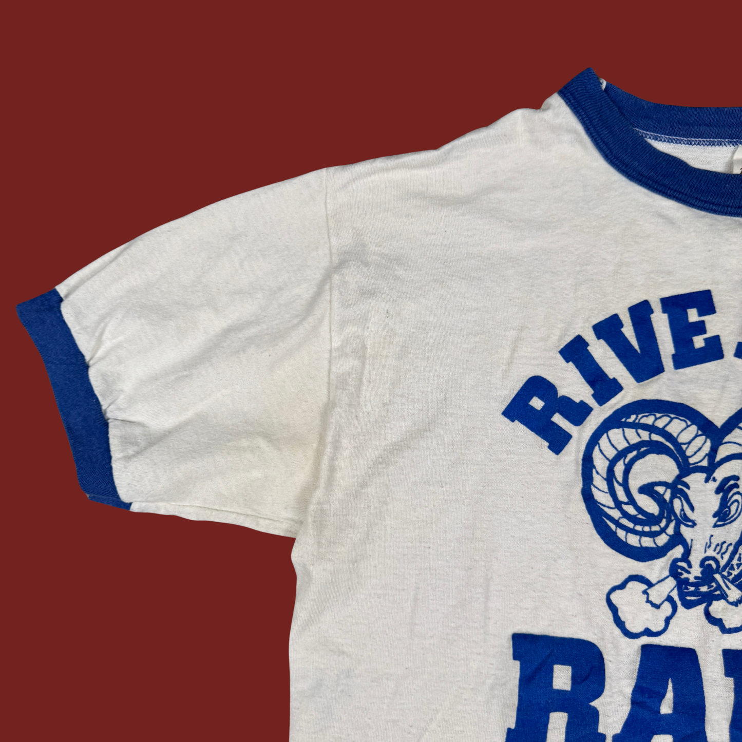 (M) 70s/80s Riverton Rams Ringer Tee
