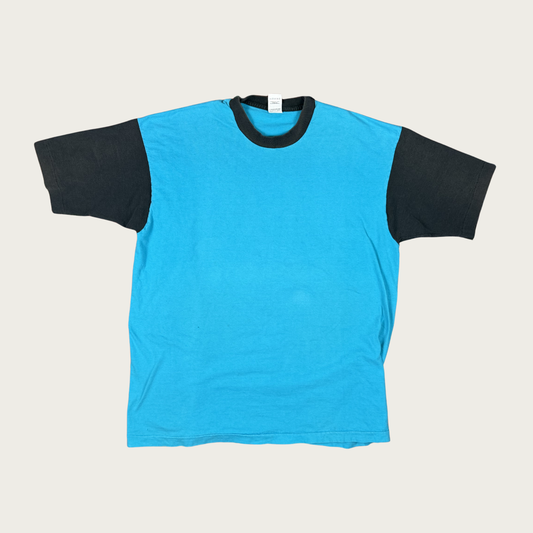 (XL/XXL) Black/Teal Color Block Tee
