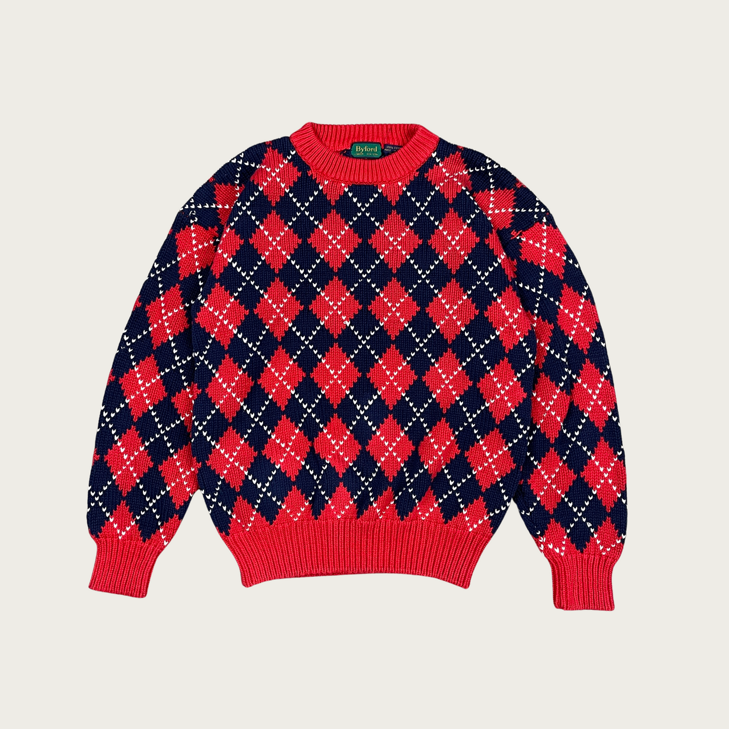 (L) Red and Blue Argyle Sweater