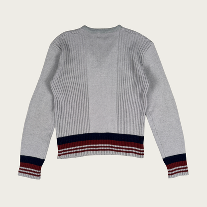 (M/L) 80s/90s Gray V Neck Sweater