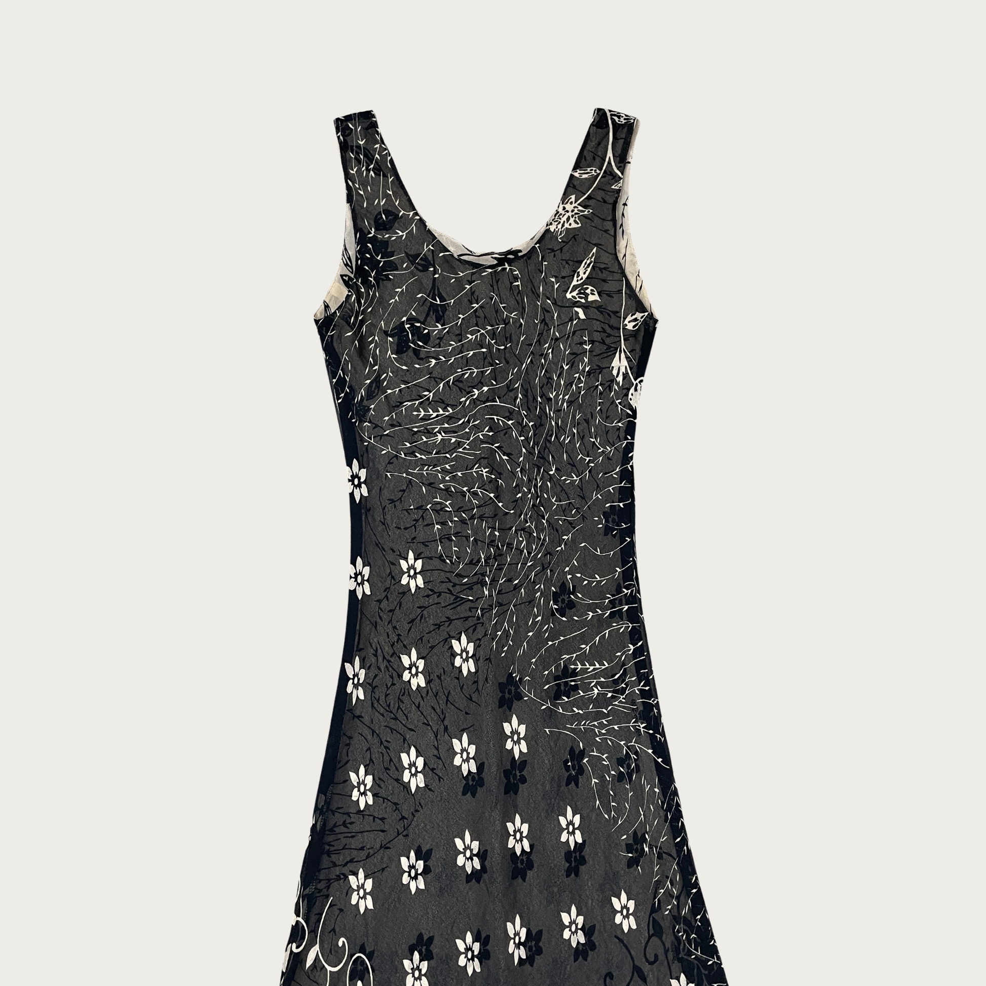 XS/S) Reversible Black and Beige Floral Maxi Dress – The Clothing Warehouse