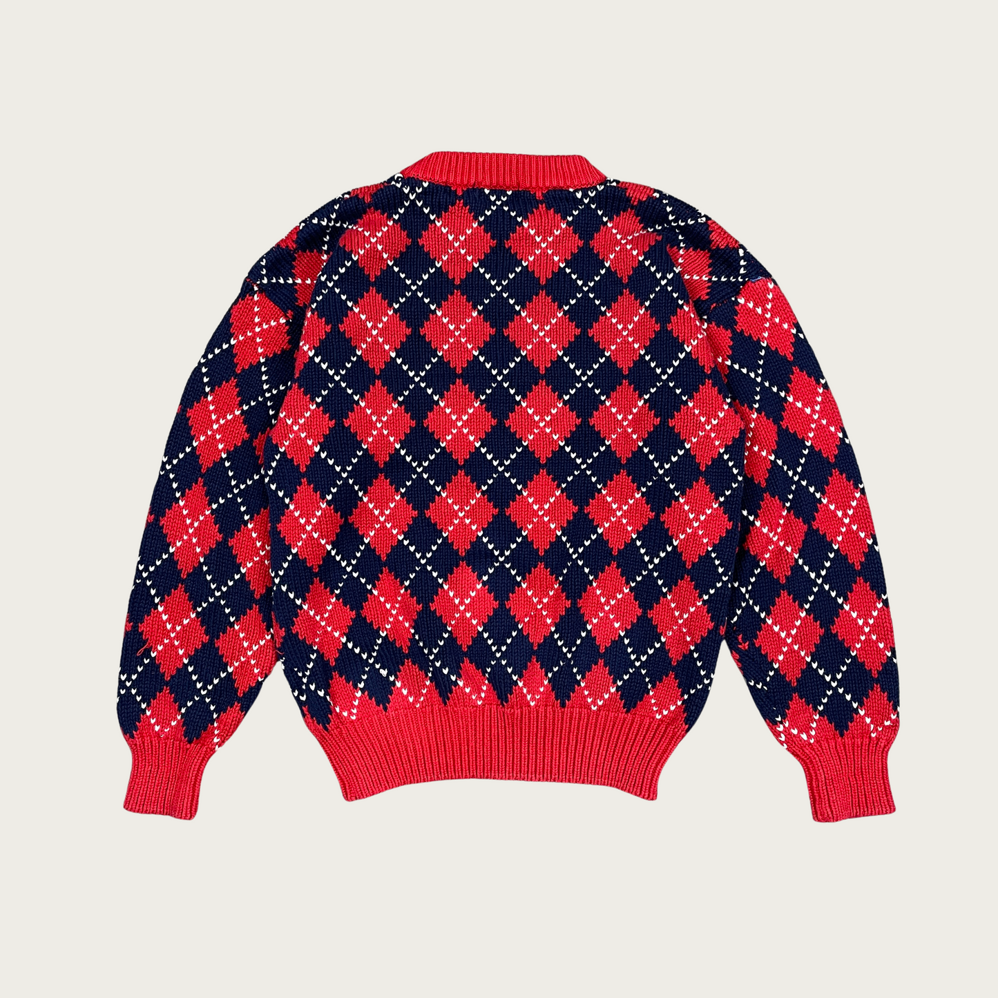 (L) Red and Blue Argyle Sweater