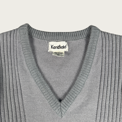 (M/L) 80s/90s Gray V Neck Sweater
