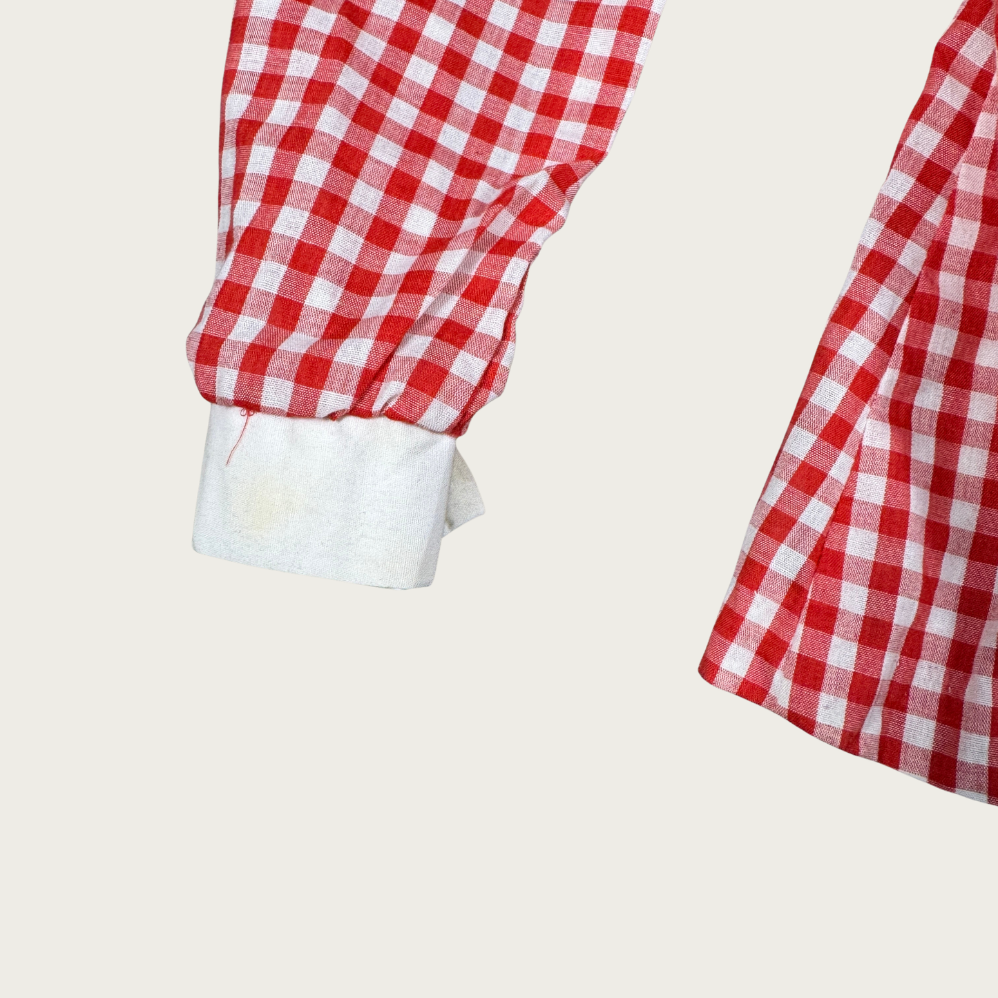 (S/M) 70s Red Gingham Mini Dress/Tunic