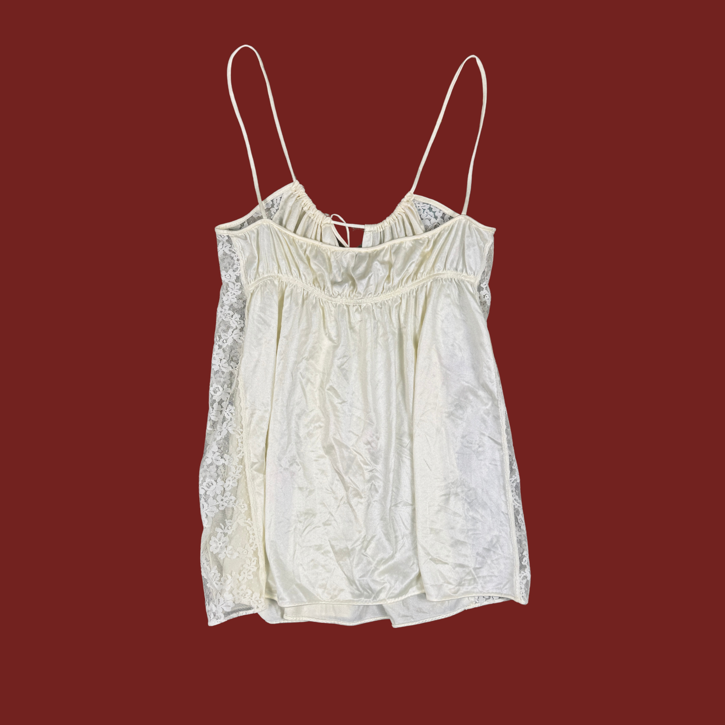 (M) Cream Lace Vintage Slip Top