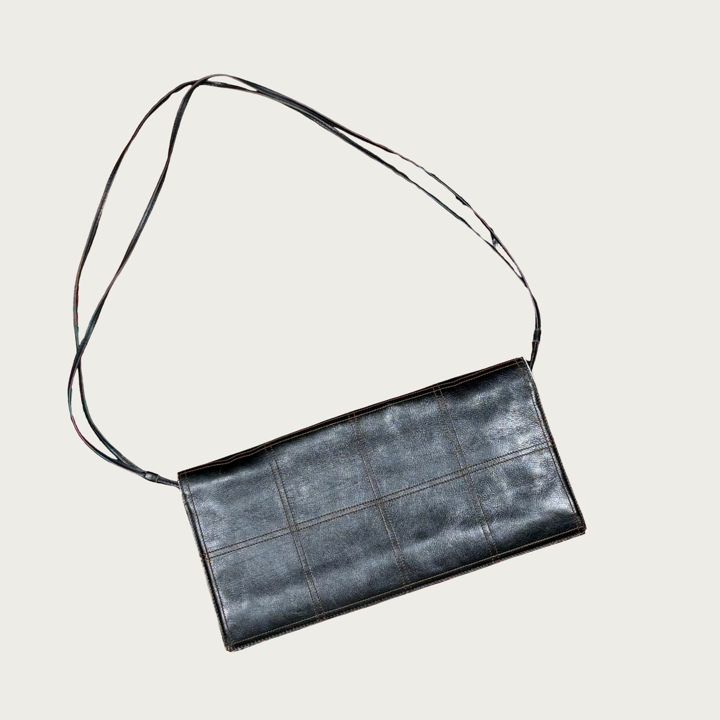Black Leather Shoulder Bag/Clutch