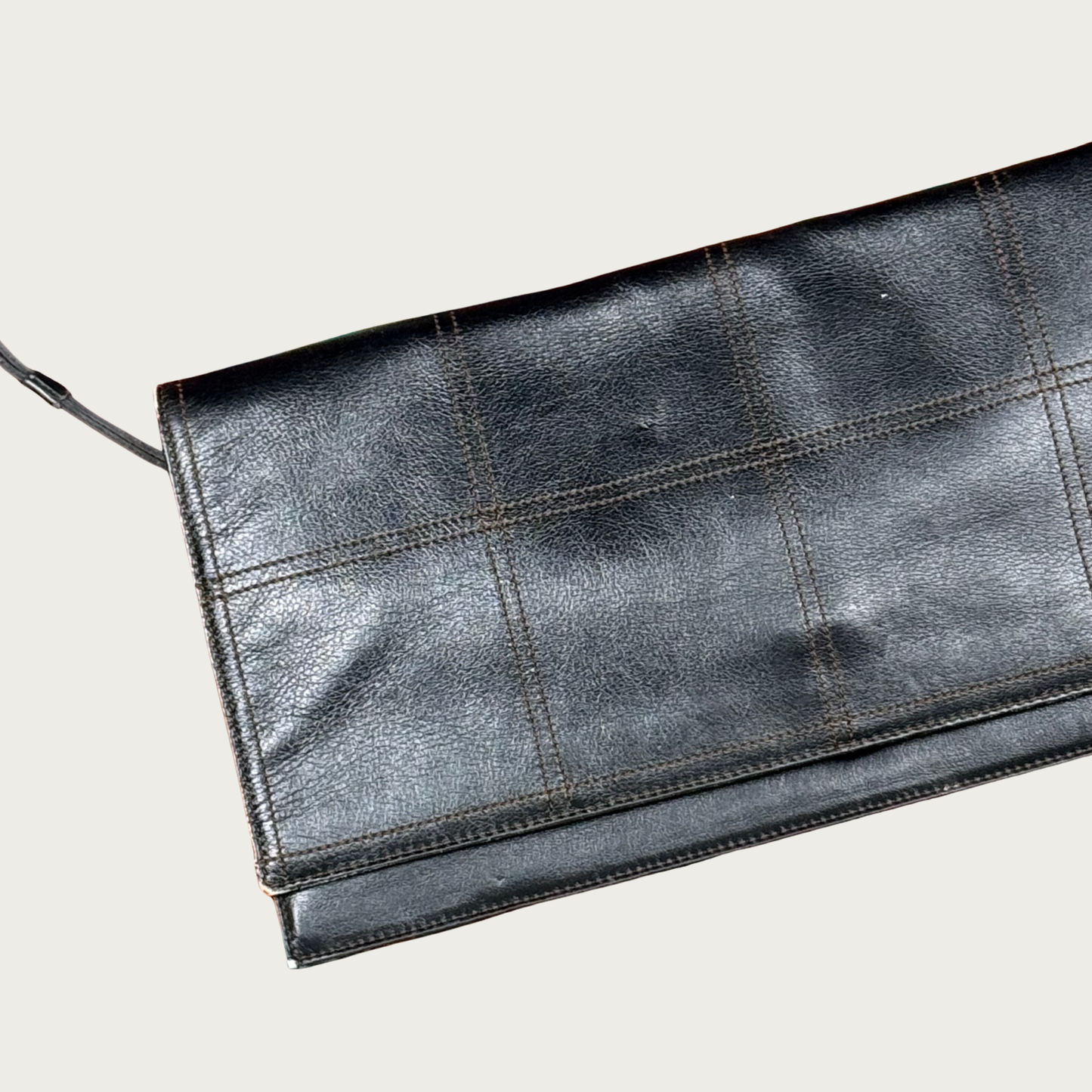 Black Leather Shoulder Bag/Clutch