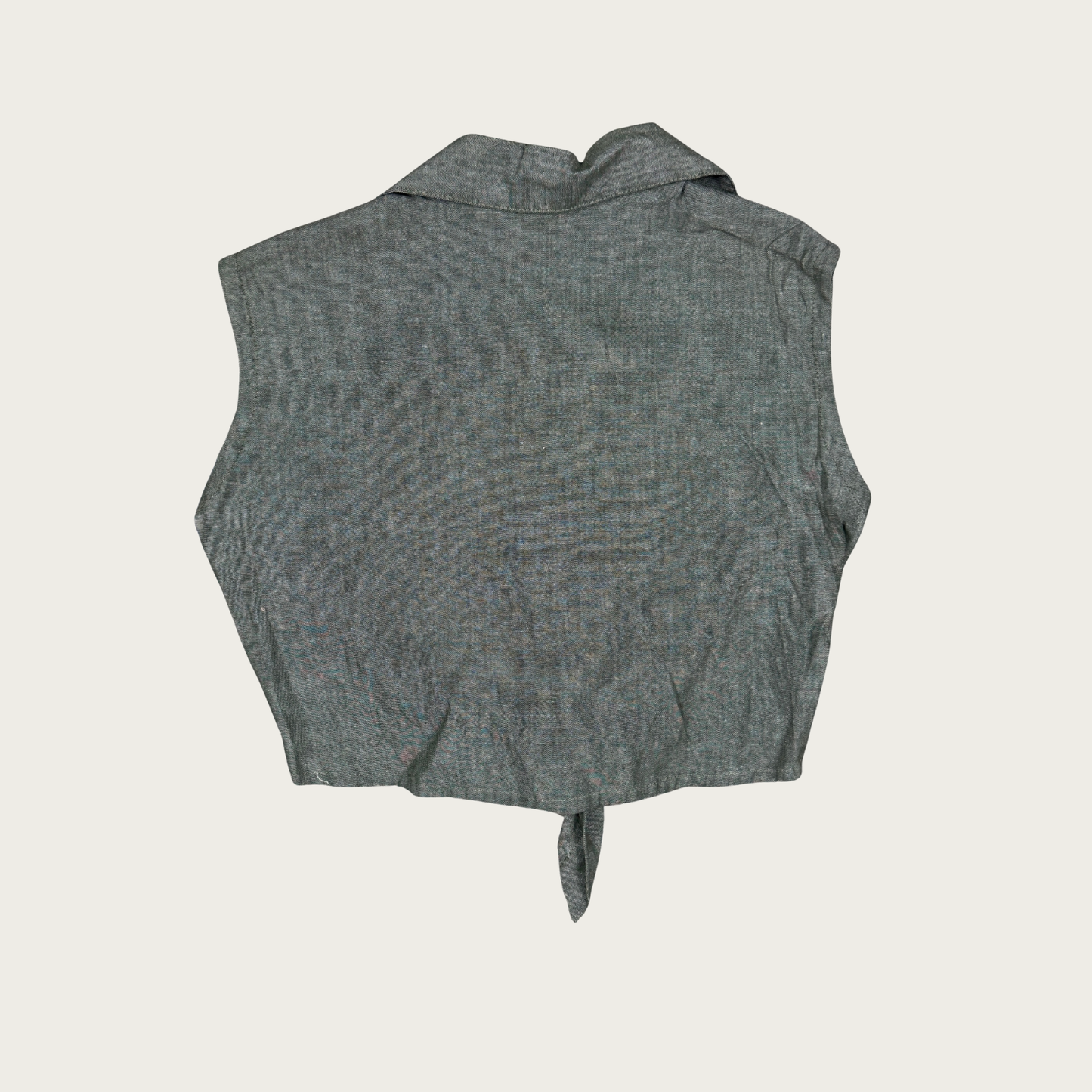 (S) 90s Green Cropped Blouse