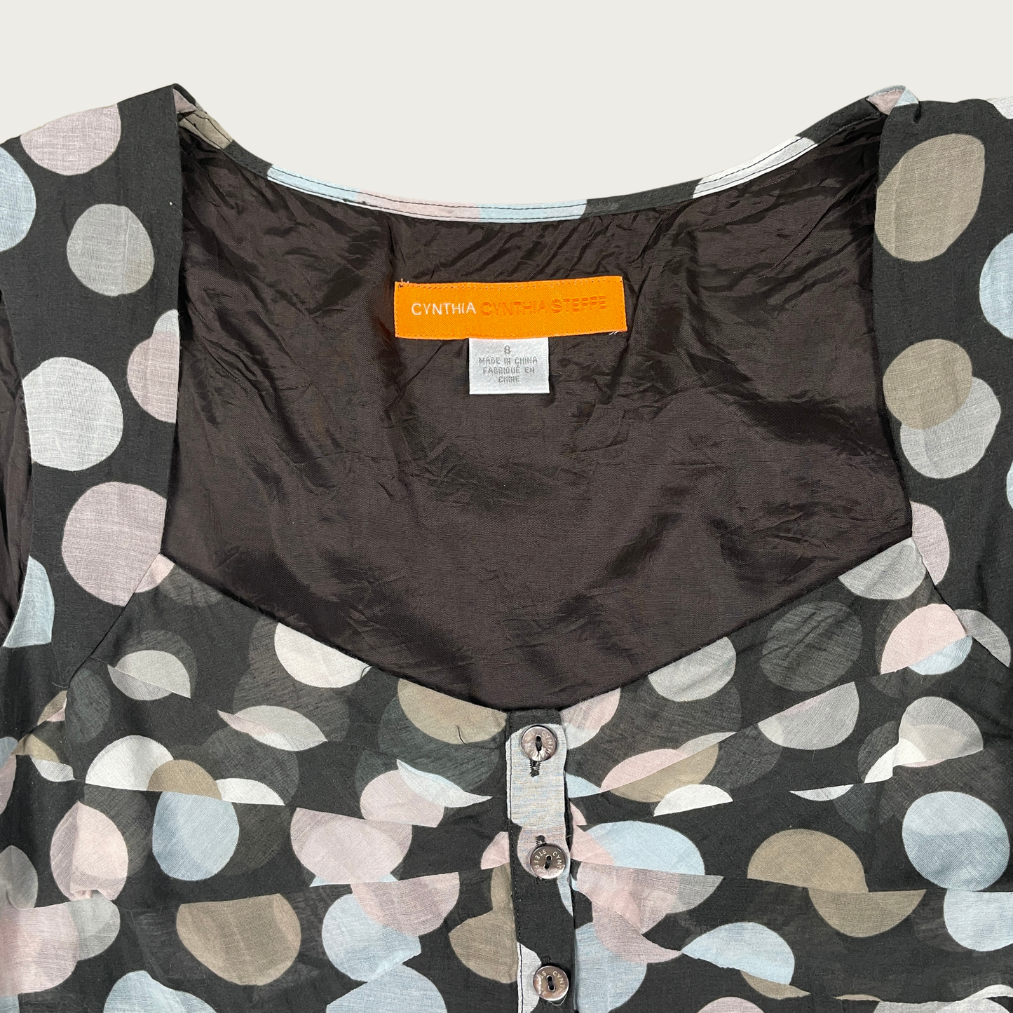 (M) Y2K Polka Dot Silk Blend Top