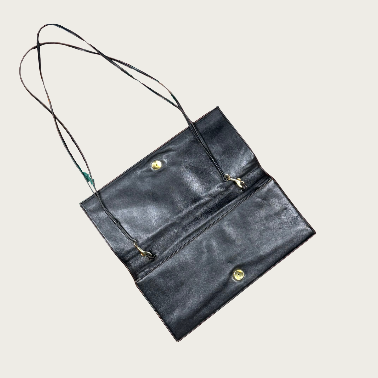 Black Leather Shoulder Bag/Clutch