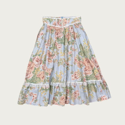 (26") 70s Gunne Sax Pastel Floral Skirt