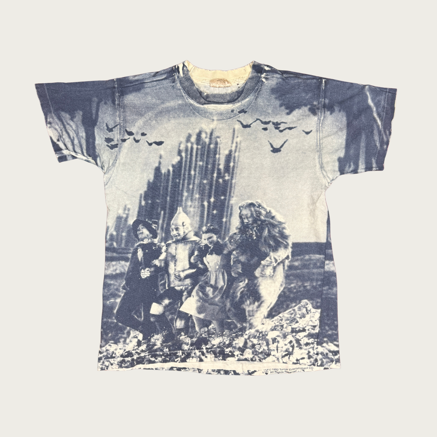 (M) 1992 Wizard of Oz Stanley Desantis All-Over Monochrome Print Tee