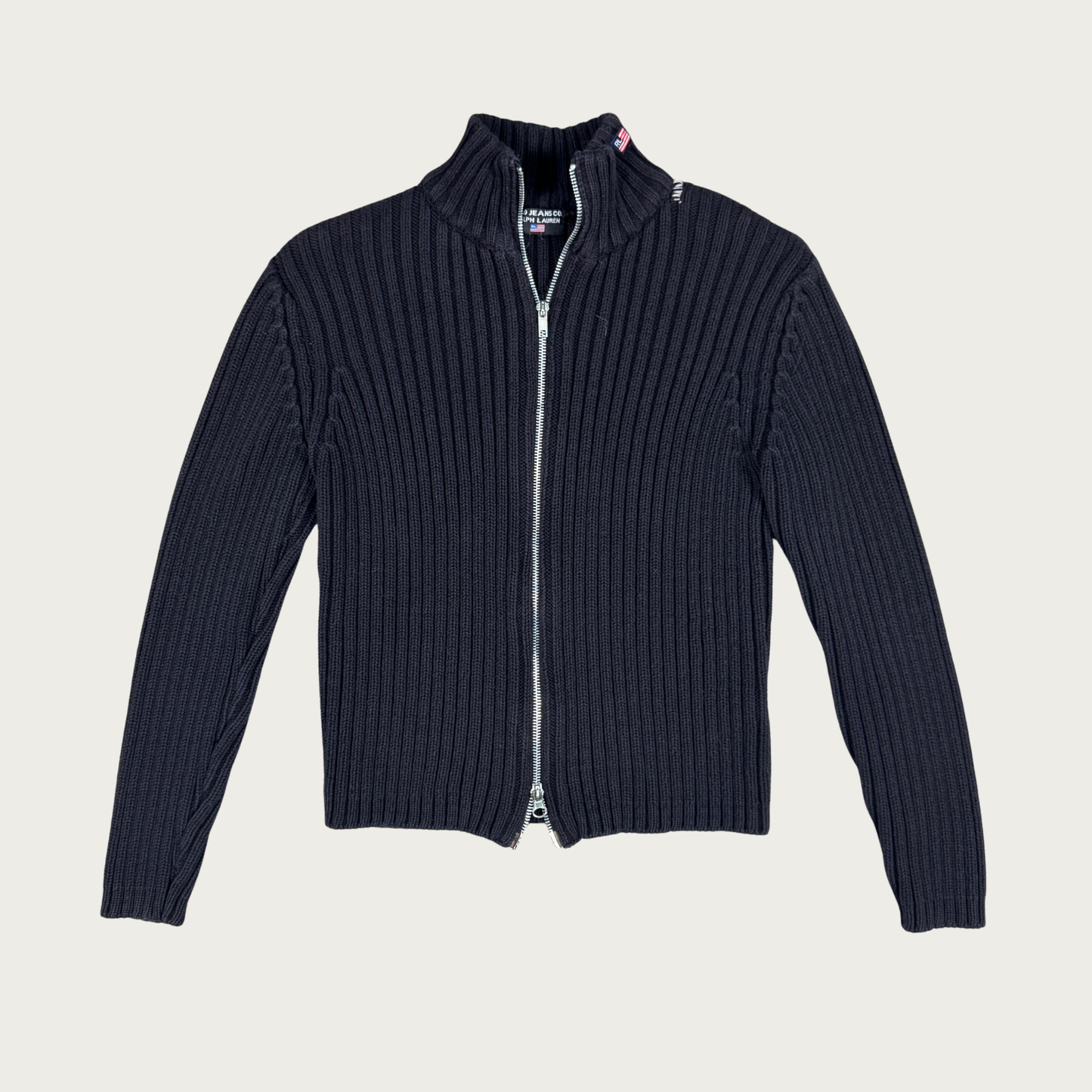 (S/M) Polo Ralph Lauren Black Double Zip Sweater