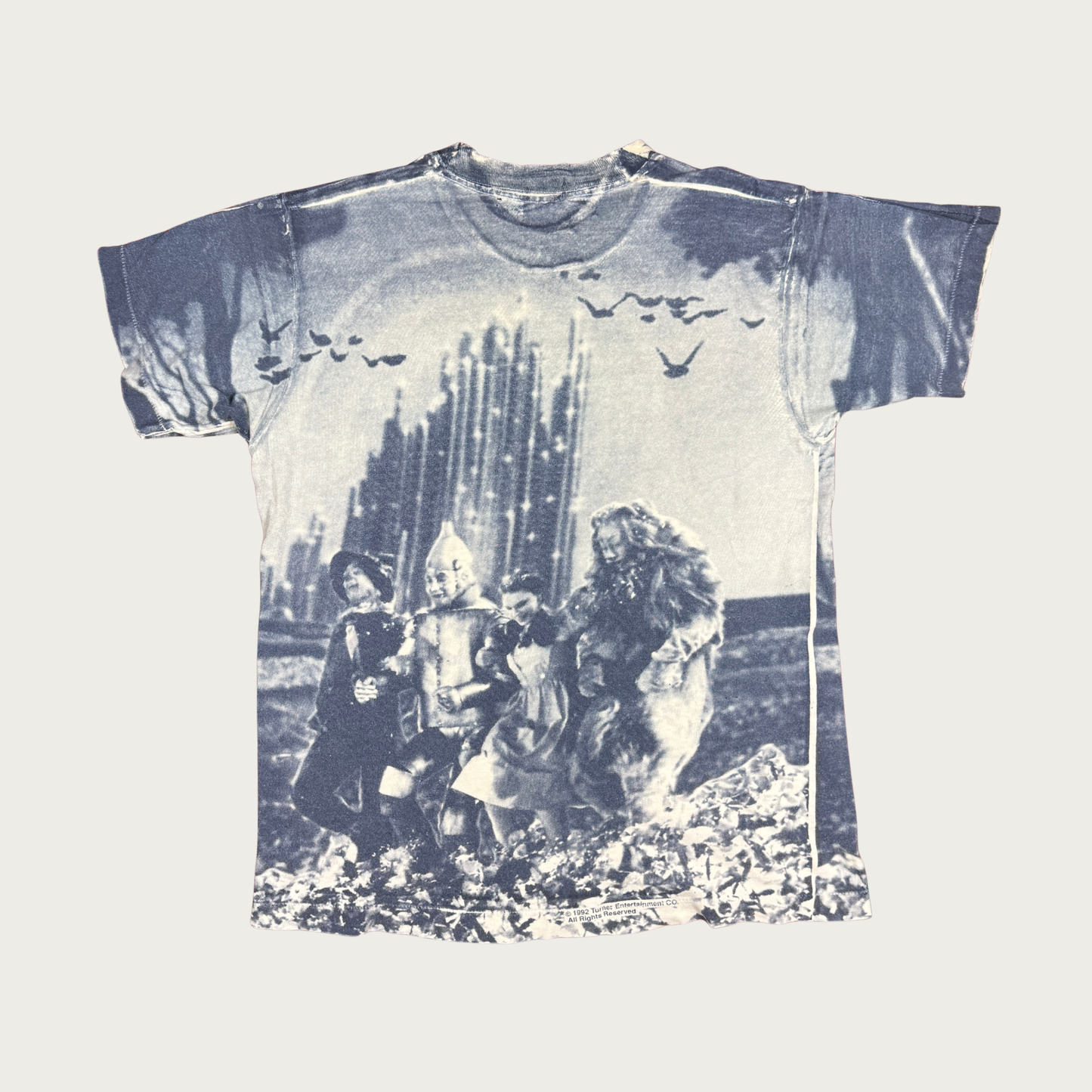 (M) 1992 Wizard of Oz Stanley Desantis All-Over Monochrome Print Tee
