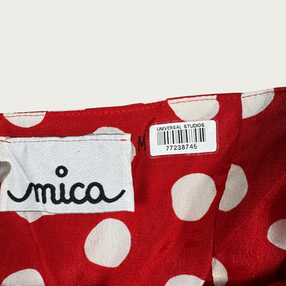 (S) 80s/90s Red/White Polka Dot Halter Dress