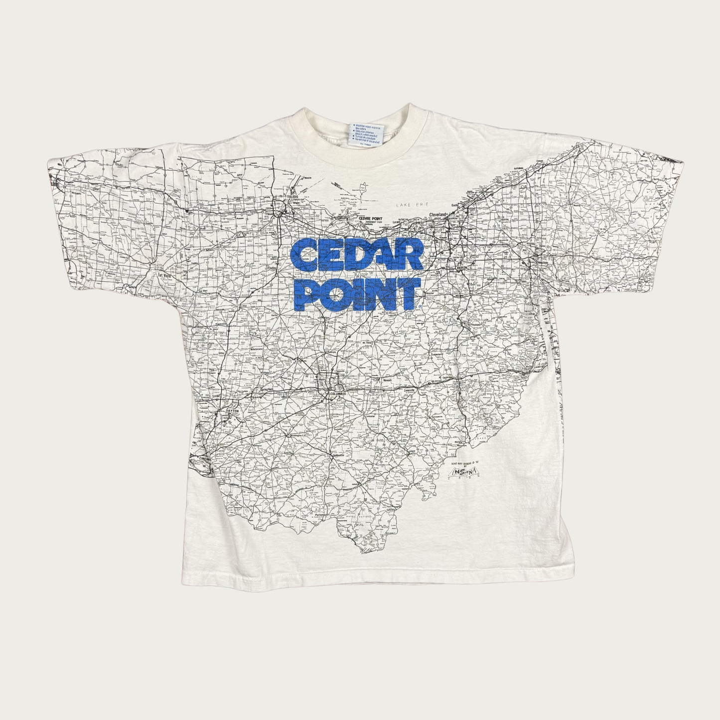 (XL) 1992 Cedar Point Map Tee