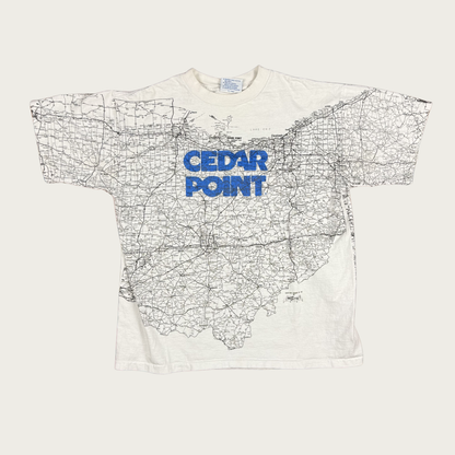 (XL) 1992 Cedar Point Map Tee