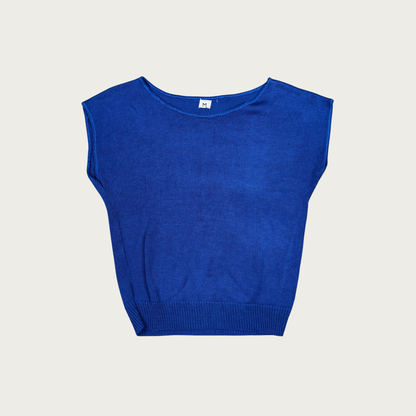 (M) Blue Knit Dolman Top