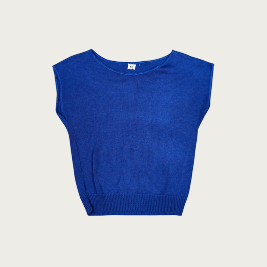 (M) Blue Knit Dolman Top
