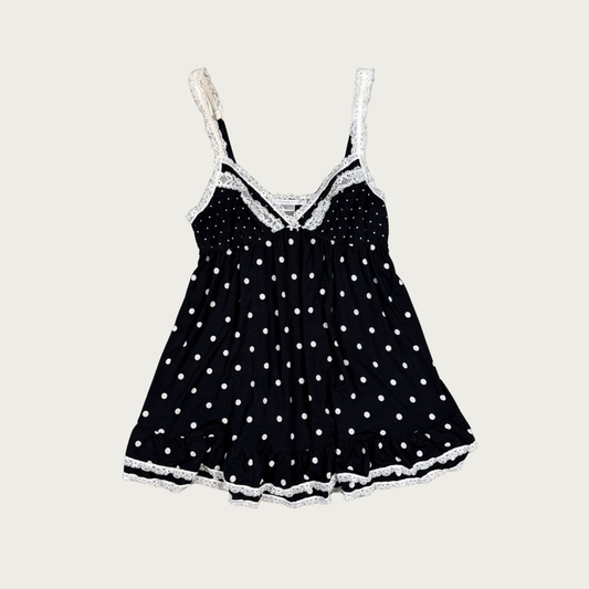 (S) Polka Dot Babydoll Top