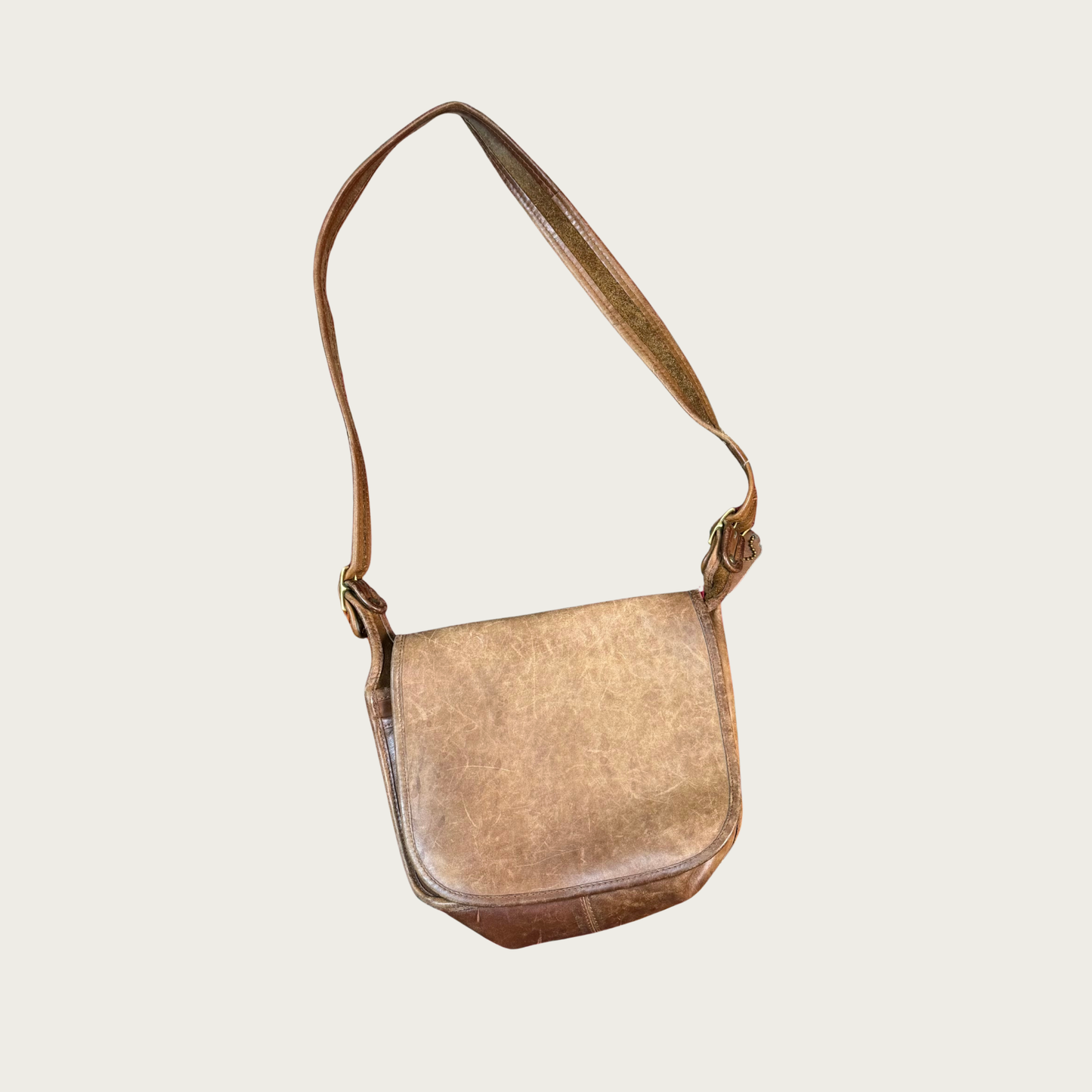 1970s Coach Tan Leather Crossbody Bag