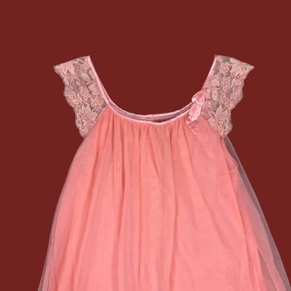 (M) 60s/70s Vibrant Pink Slip Dress