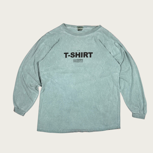 (M/L) TCW Teal Screen Printed Vintage Long Sleeve Tee