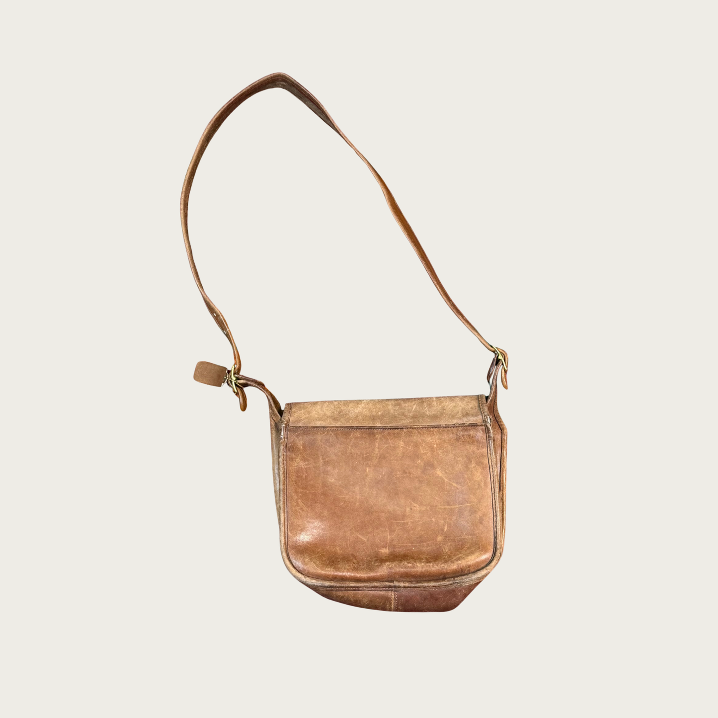 1970s Coach Tan Leather Crossbody Bag