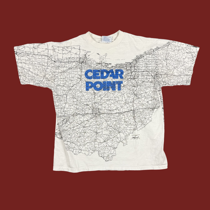 (XL) 1992 Cedar Point Map Tee