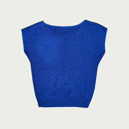 (M) Blue Knit Dolman Top