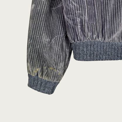 (L) 70s Fur Lined Corduroy Bomber Jacket