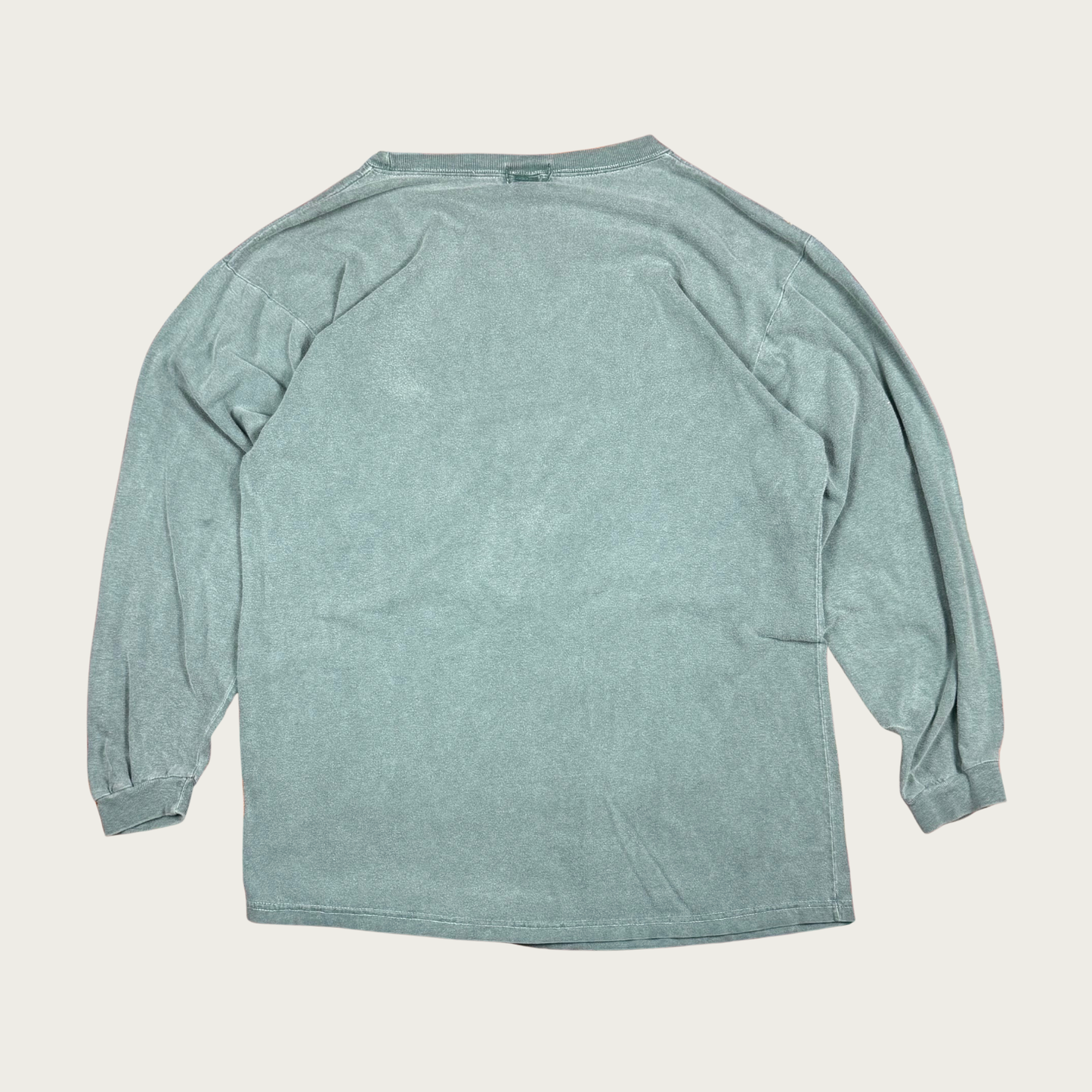 (M/L) TCW Teal Screen Printed Vintage Long Sleeve Tee
