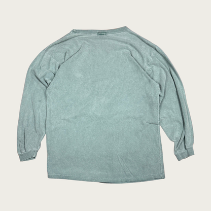 (M/L) TCW Teal Screen Printed Vintage Long Sleeve Tee