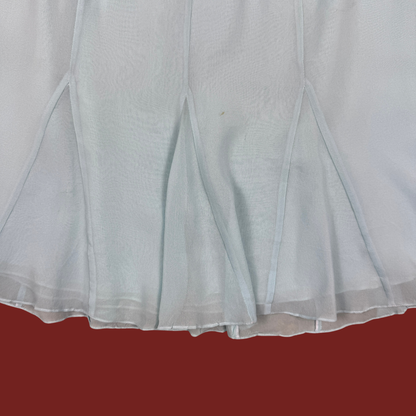 (28") 90s/Y2K Light Blue Silk Midi Skirt