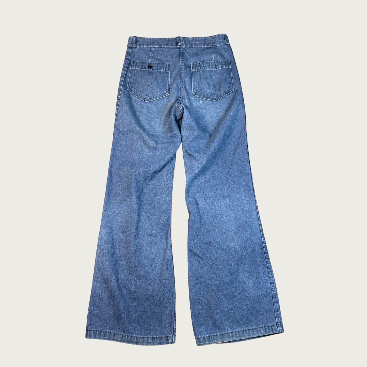 (30") 70s Denim Front Pocket Flares