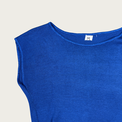 (M) Blue Knit Dolman Top