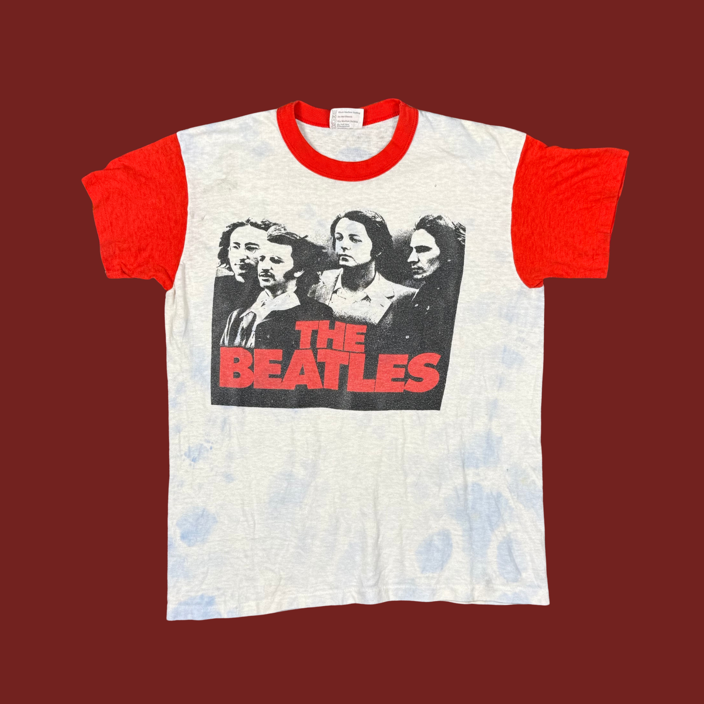 (S) 80s/90s The Beatles Color Block Tie Dye Tee