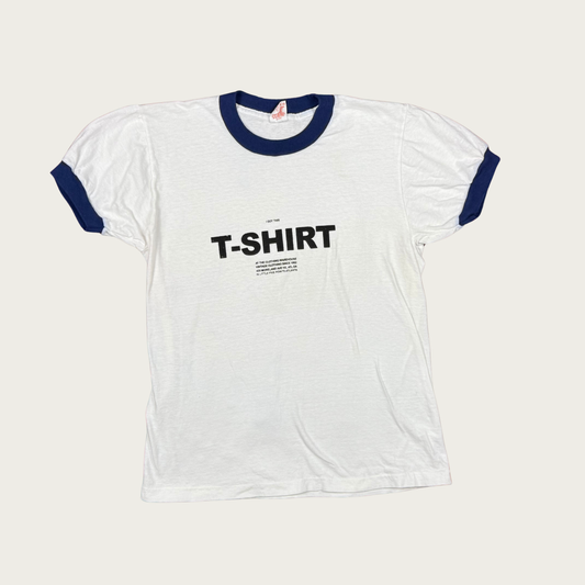 (S) TCW White/Navy Screen Printed Vintage Ringer Tee