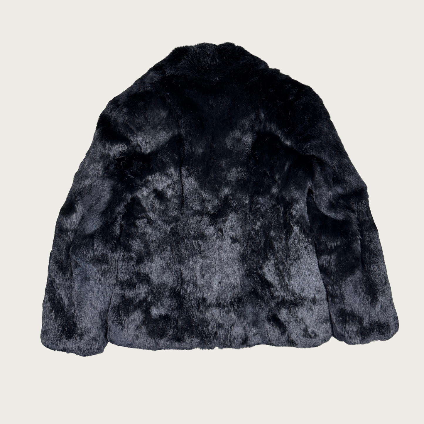 (M) 80s Black Genuine Fur Coat