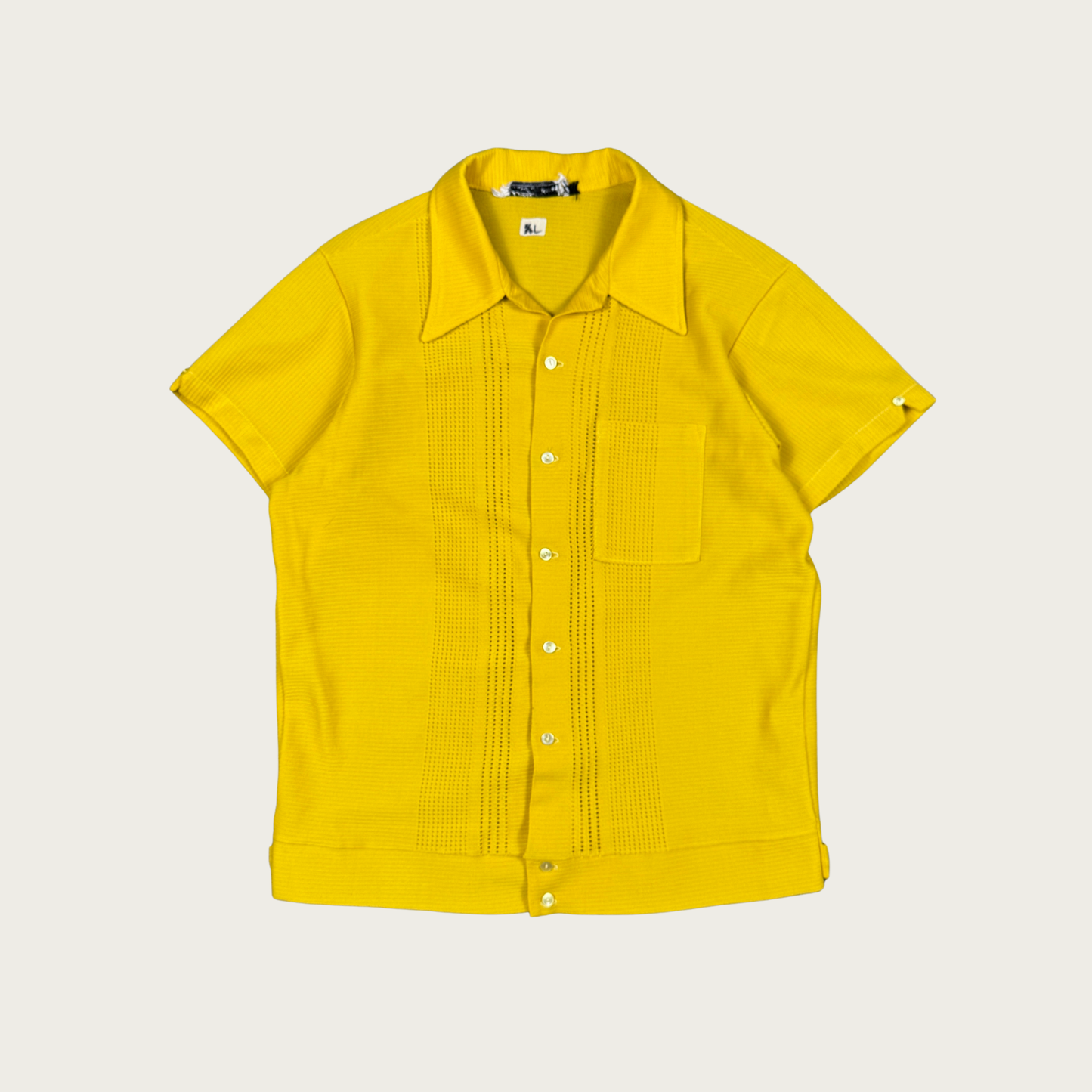 (L) 60s/70s Yellow Knit Shirt
