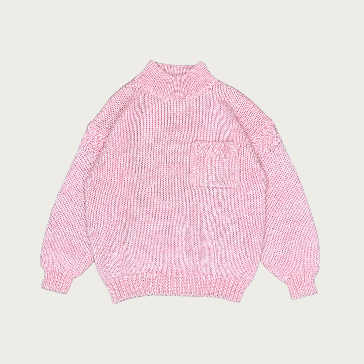 (M) Baby Pink Mock Neck Sweater