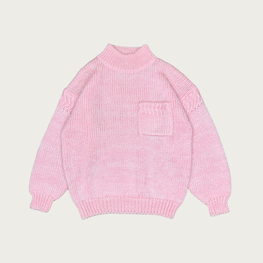 (M) Baby Pink Mock Neck Sweater