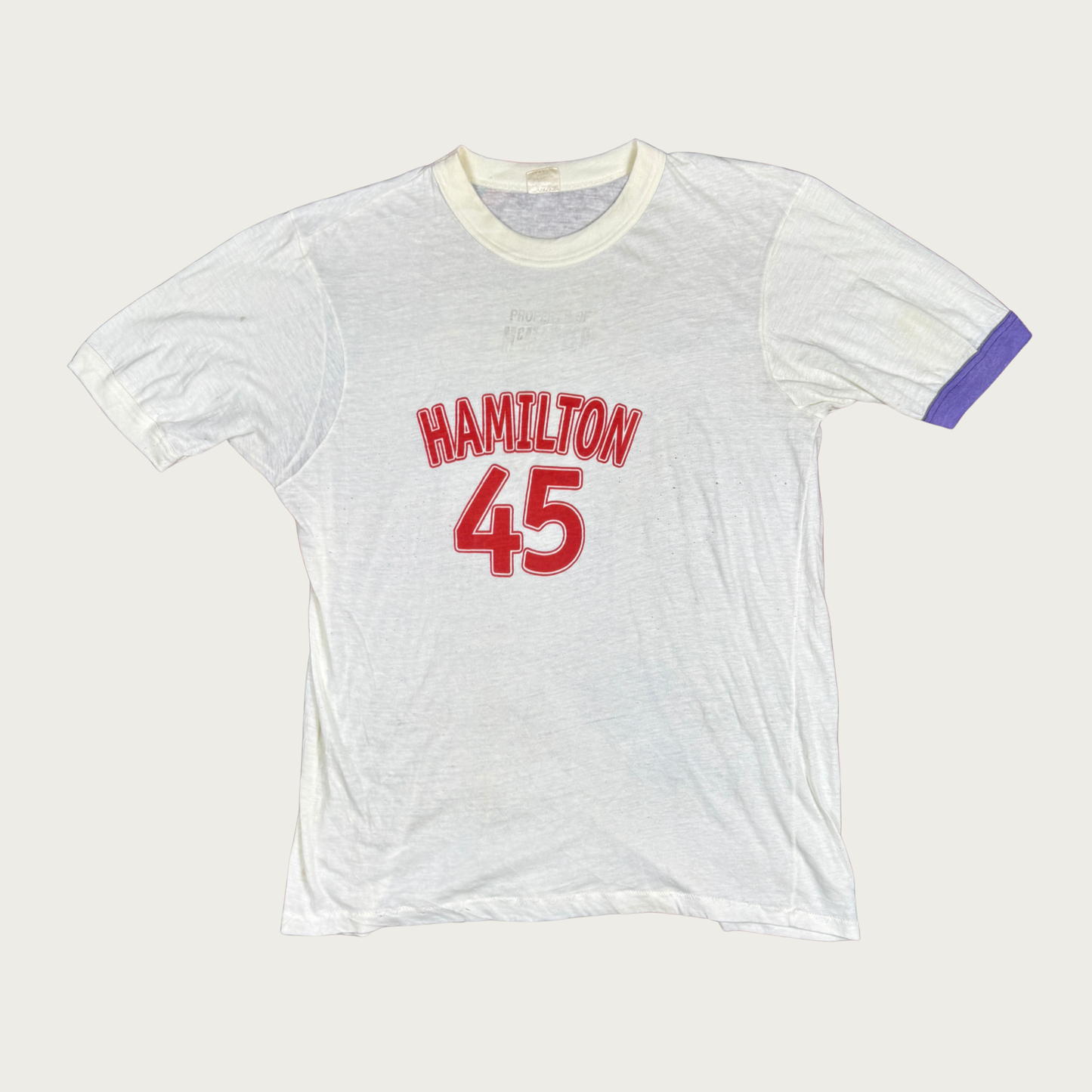 (L/XL) 70s Hamilton 45 Ringer Tee