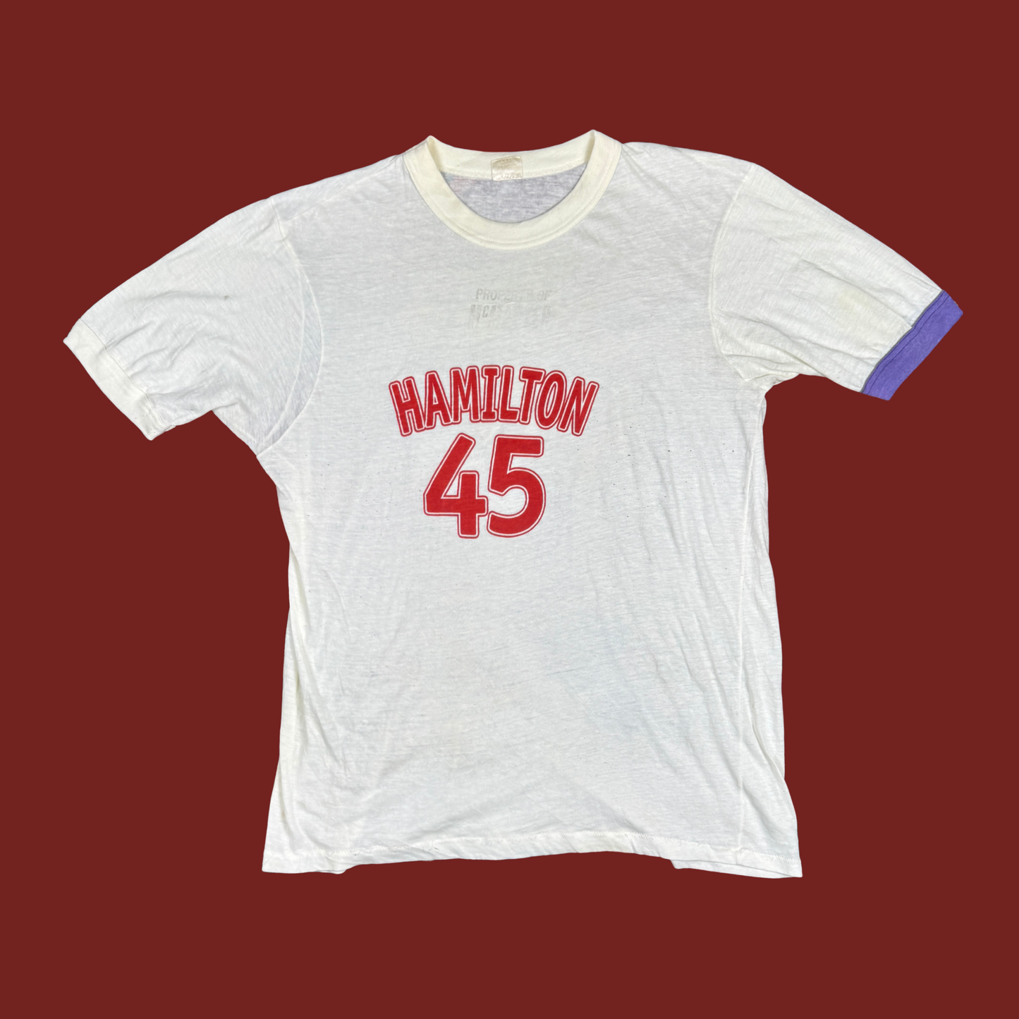 (L/XL) 70s Hamilton 45 Ringer Tee