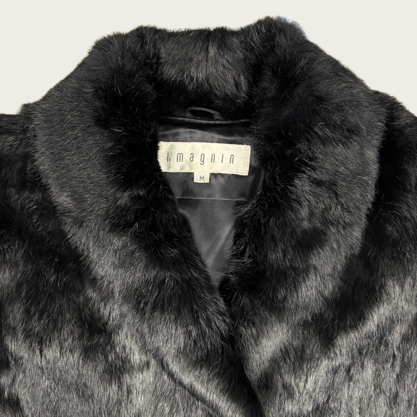 (M) 80s Black Genuine Fur Coat