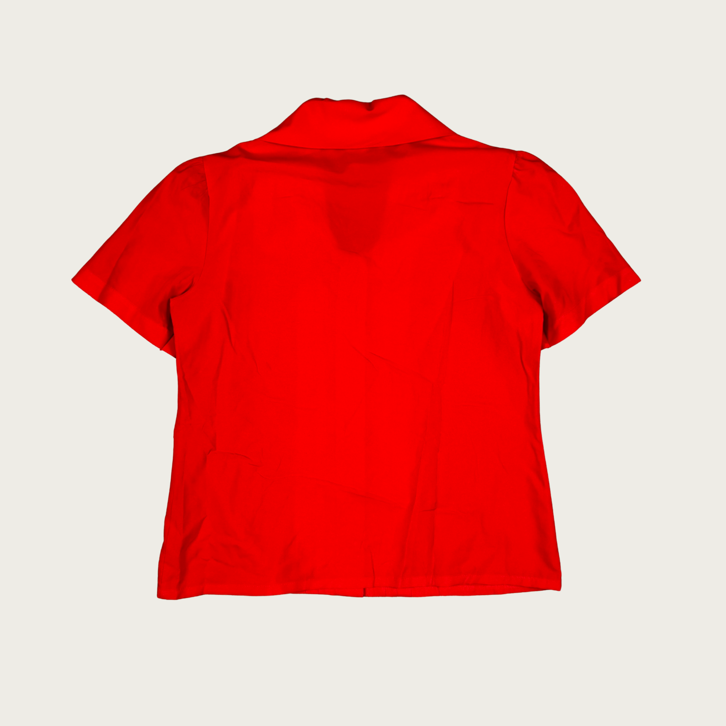 (L) 80s Red Oversized Collar Blouse