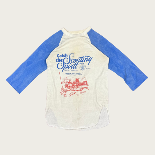 (XS) 70s/80s Spanish Peaks Boy Scouts Raglan Baseball Tee